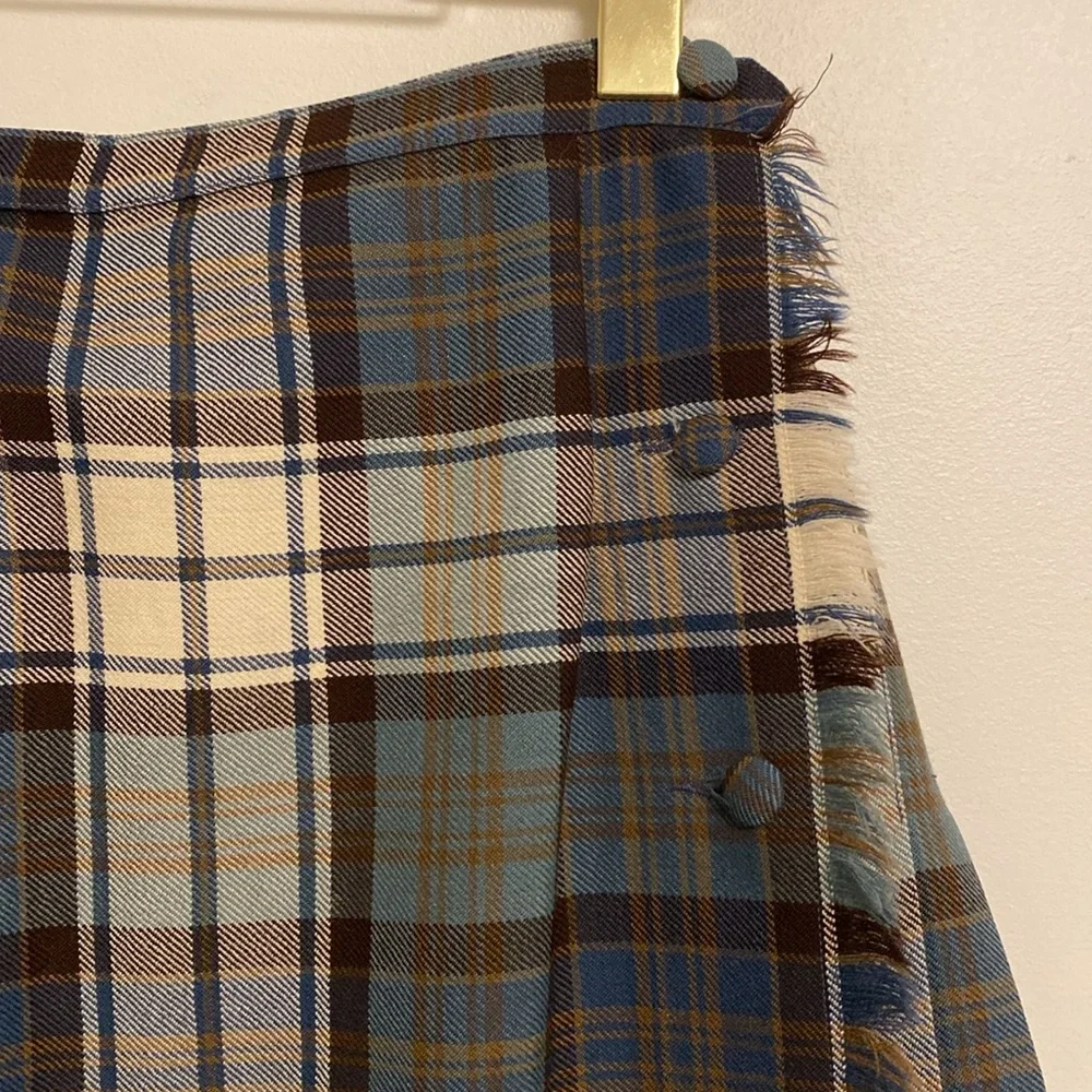 Tartan Pleated Skirt Hues of Blue - Picture 4 of 7